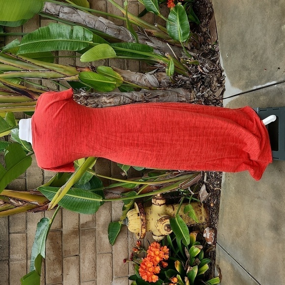 Lularoe red black heathered Maria Maxi dress size extra small - Picture 3 of 7